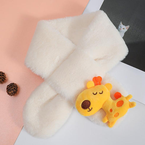 Children's Plush Scarf With Zoo Animal Decal